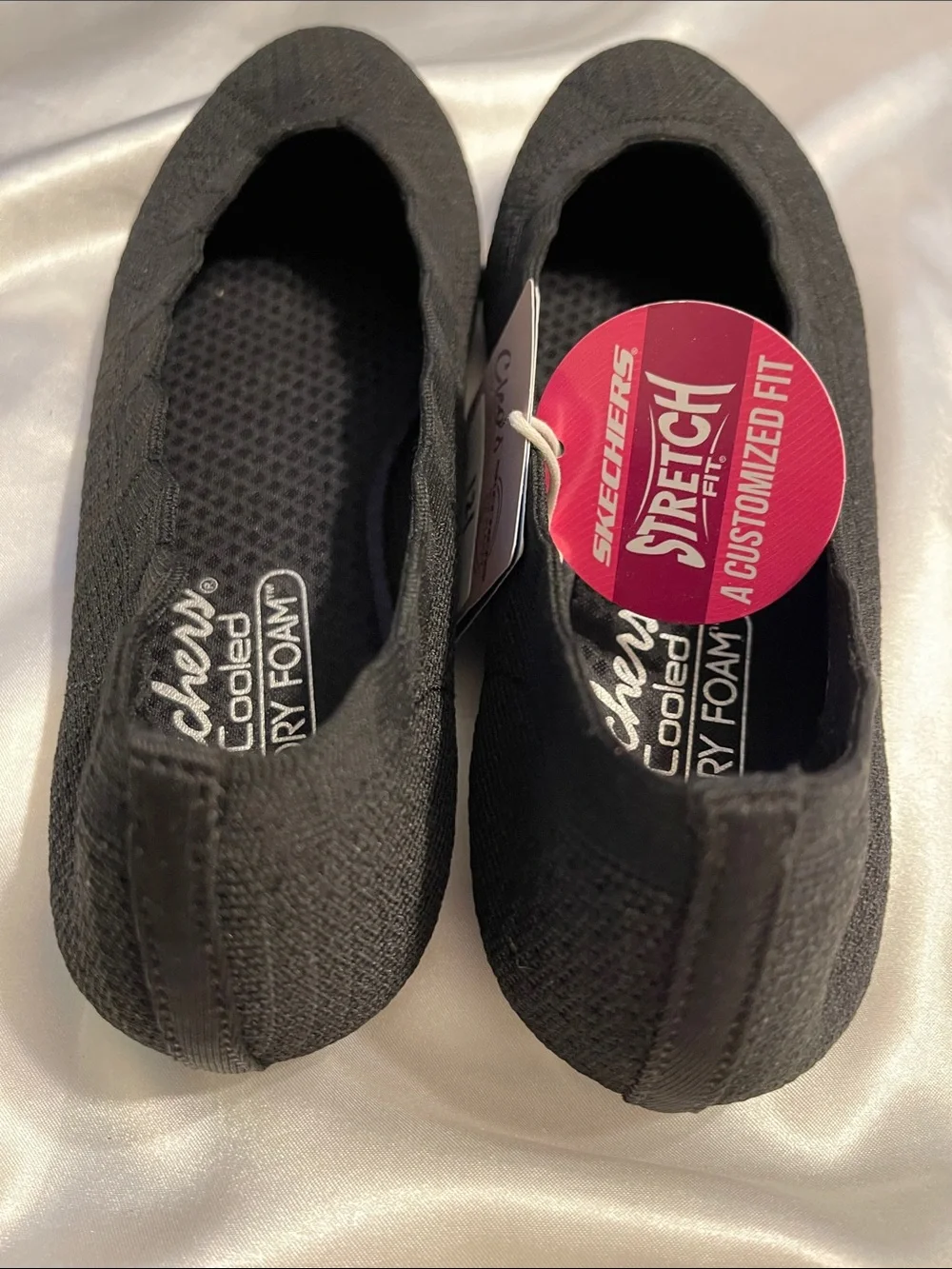 Skechers Women's Black Knit Slip-On Flats - Picture 2 of 2